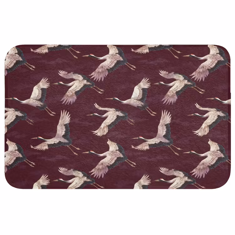 Kraanvogels - Klassiek - Bordeaux WCmat middel 1009 -3d