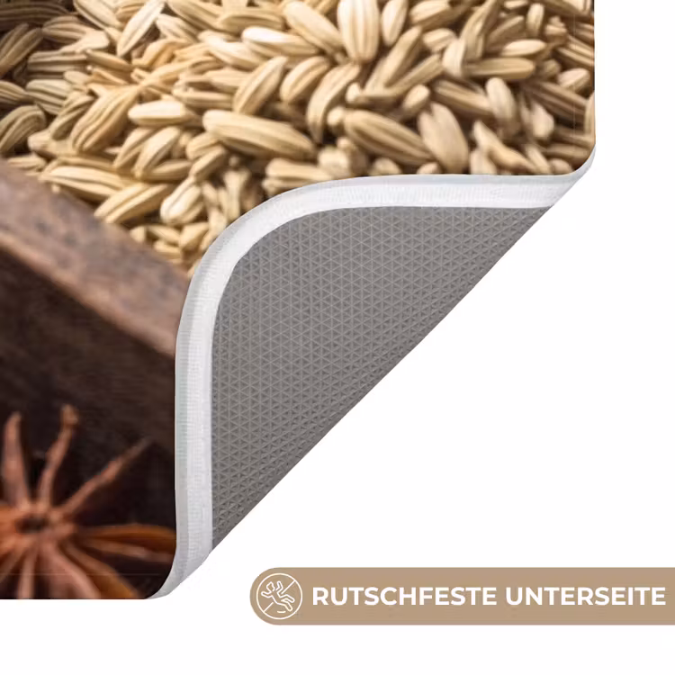 WC Vorleger - Kräuter – Holz – Essen - Kruiden - Houten - Eten WCmat U-uitsnede middel