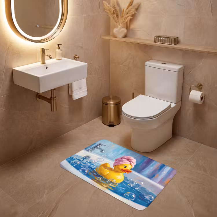 Creatief - Badeend - Kleurrijk WCmat middel -sfeer3