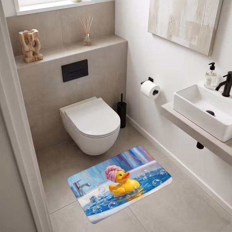 Creatief - Badeend - Kleurrijk WCmat middel -sfeer1