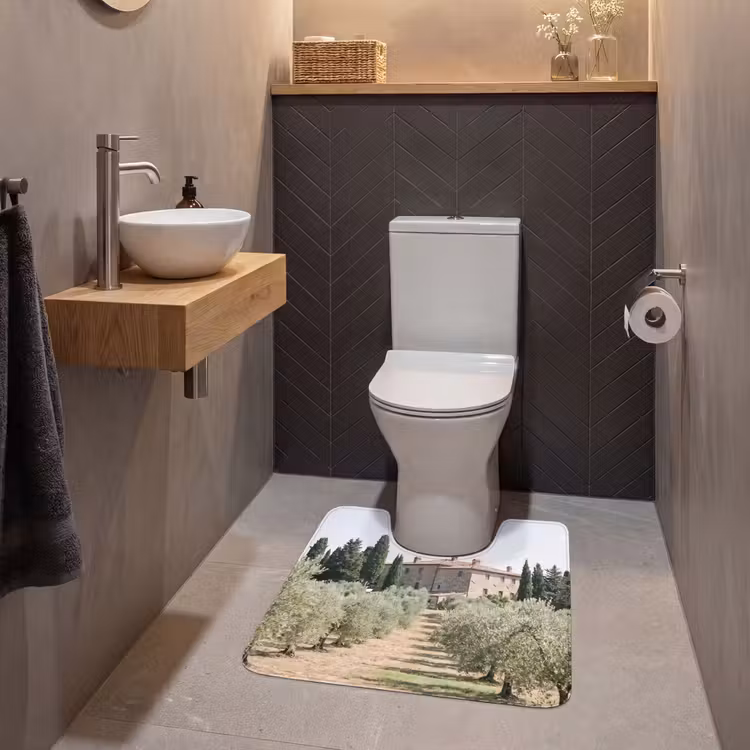 WC Vorleger - Landhaus – Olivenbaum – Obstgarten - Landhuis - olijfboom - gaard WCmat U-uitsnede middel