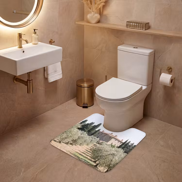 WC Vorleger - Landhaus – Olivenbaum – Obstgarten - Landhuis - olijfboom - gaard WCmat U-uitsnede middel