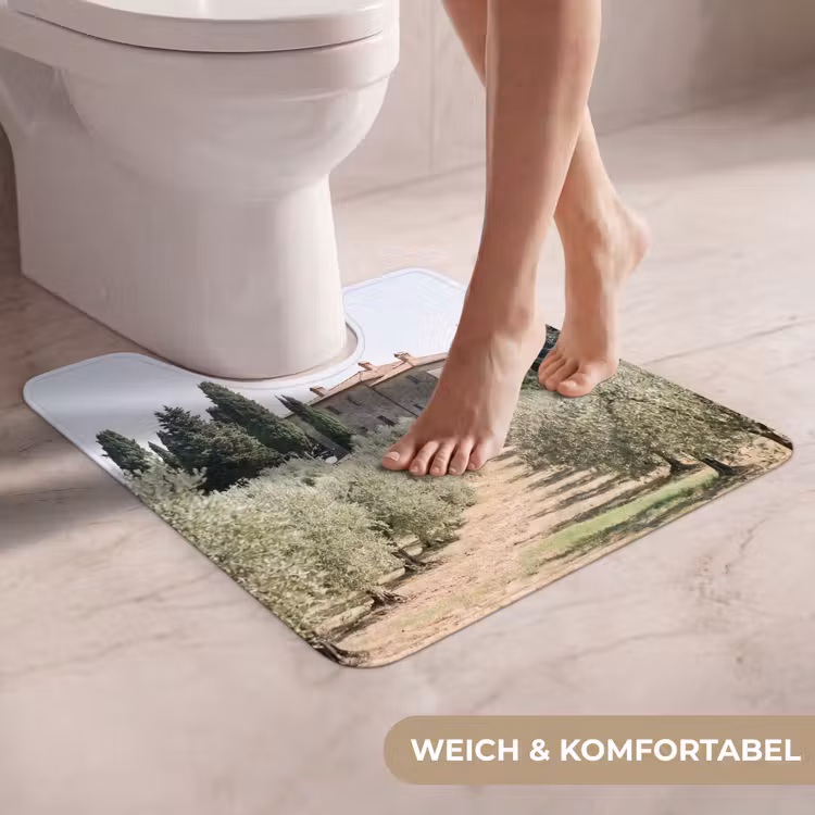 WC Vorleger - Landhaus – Olivenbaum – Obstgarten - Landhuis - olijfboom - gaard WCmat U-uitsnede middel