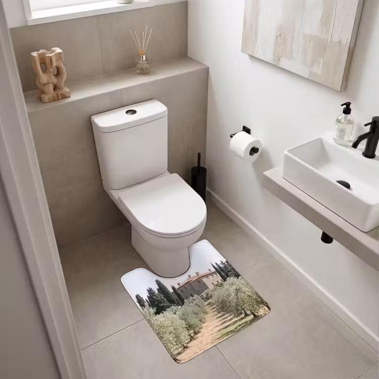 WC Vorleger - Landhaus – Olivenbaum – Obstgarten - Landhuis - olijfboom - gaard WCmat U-uitsnede middel