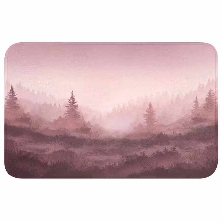 Landschap - Mistig - Roze WCmat middel -3d