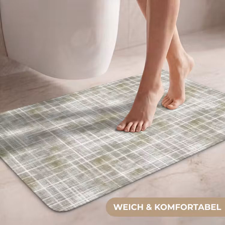 Linnen - Patroon - Groen WCmat middel 1009 -USP_ZachtDE