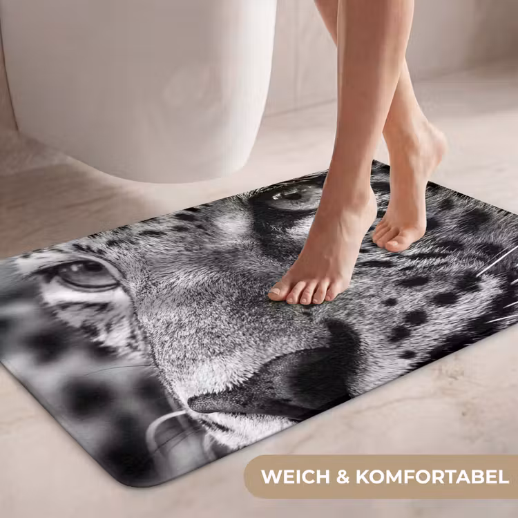 Luipaard - Zwart - Wit - Oog WCmat middel -USP_ZachtDE