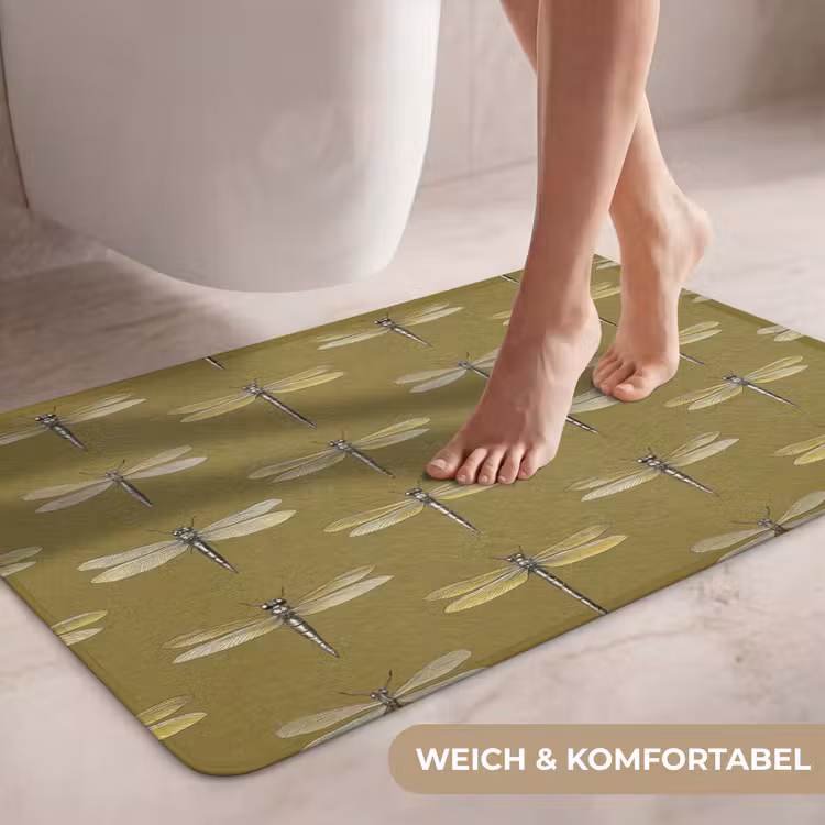 Libellen - Patroon - Groen WCmat middel 1009 -USP_ZachtDE