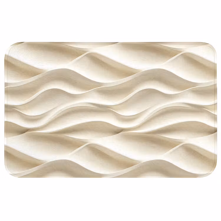 Lijnen - Golvend - Crème WCmat middel 1009 -3d
