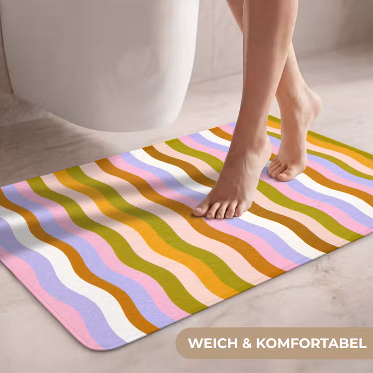 lijnen - Golven - Pastelkleuren - Patroon WCmat middel -USP_ZachtDE