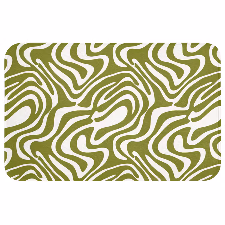 Lijnpatroon - Groen - Organisch WCmat middel 1009 -3d