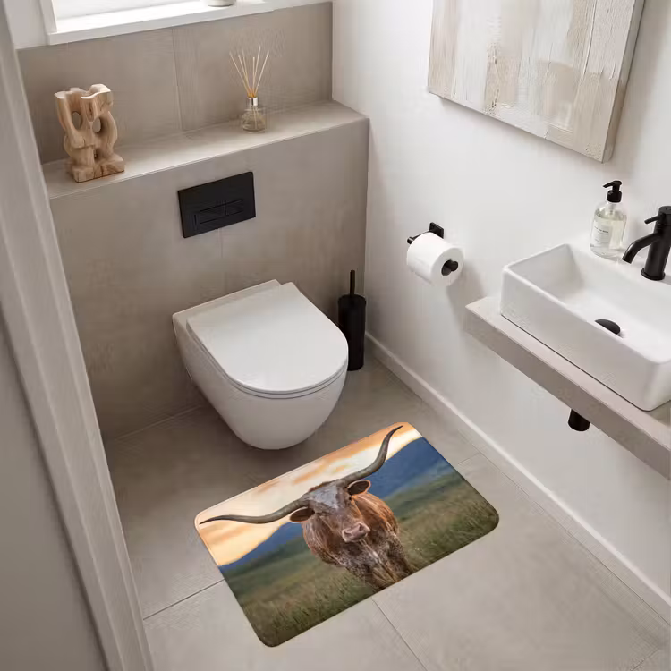 Longhorn - Landschap - Zonsondergang WCmat middel -sfeer1