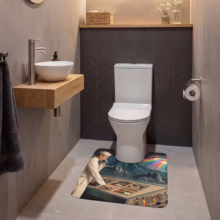 WC Vorleger - Mann – Kontrollraum – Strand - Man - Controlekamer - Strand WCmat U-uitsnede middel