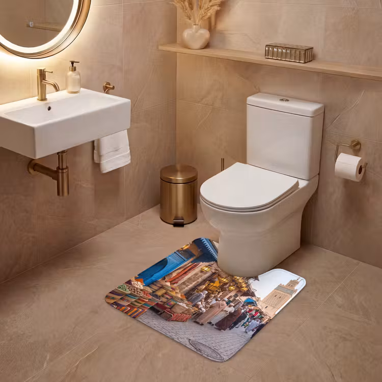 WC Vorleger - Markt – Orientalisch – Farbenfroh - Markt - Oosters - Kleurrijk WCmat U-uitsnede middel