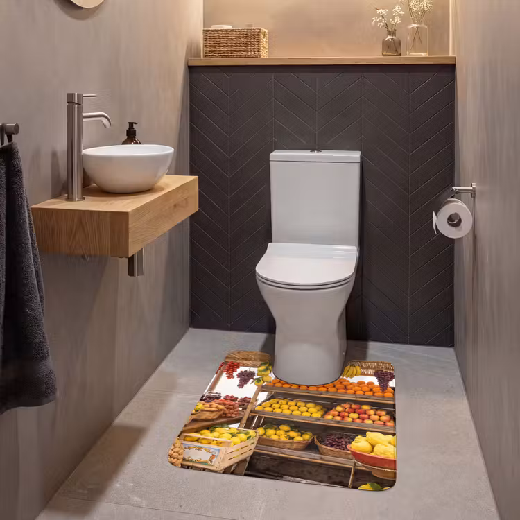 WC Vorleger - Marktstand – Obst – Frisch - Marktkraam - Fruit - Vers WCmat U-uitsnede middel