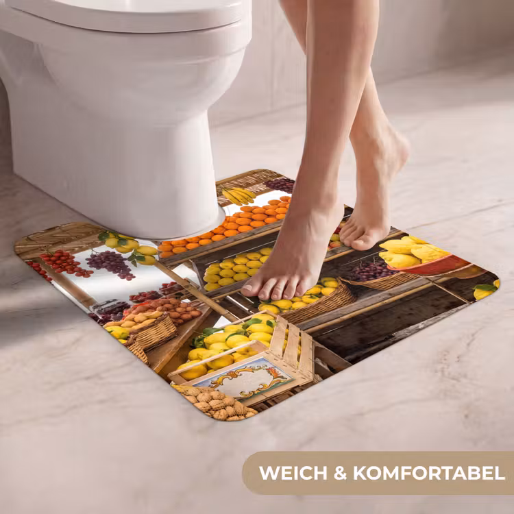 WC Vorleger - Marktstand – Obst – Frisch - Marktkraam - Fruit - Vers WCmat U-uitsnede middel