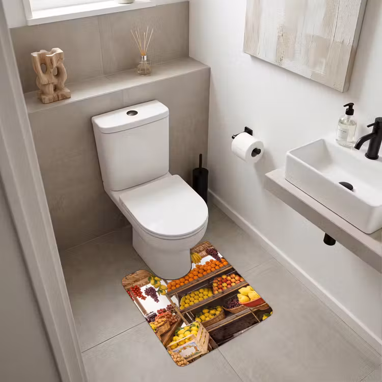 WC Vorleger - Marktstand – Obst – Frisch - Marktkraam - Fruit - Vers WCmat U-uitsnede middel