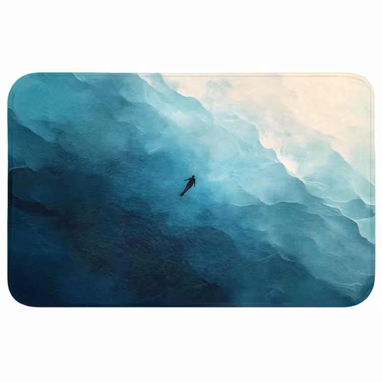 Zee - Silhouet - Abstract - Blauw WCmat middel -3d