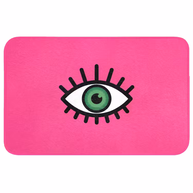 Minimalistisch - Oog - Roze WCmat middel -3d