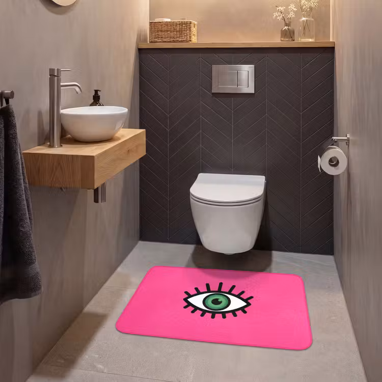 Minimalistisch - Oog - Roze WCmat middel -sfeer2
