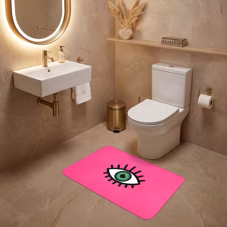 Minimalistisch - Oog - Roze WCmat middel -sfeer3
