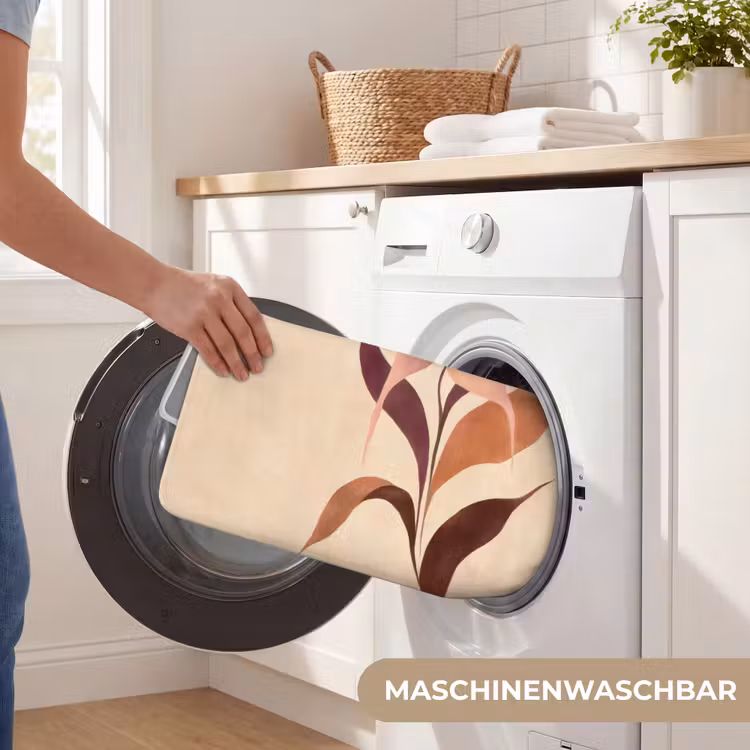Minimalistisch - Bloem - Bladeren - Beige WCmat klein -USP_WasbaarDE