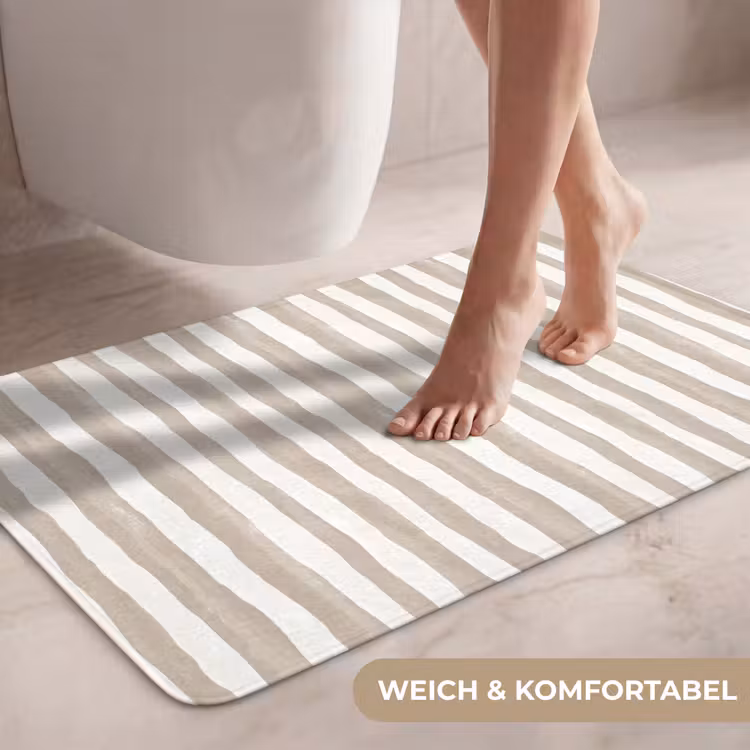 Minimalistisch - Strepen - Beige WCmat middel 1009 -USP_ZachtDE