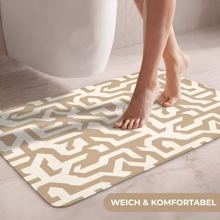 Modern - Abstract - Beige WCmat middel 1009 -USP_ZachtDE