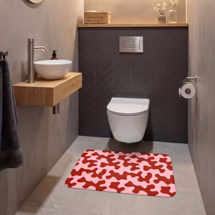 Modern - Abstract - Rood WCmat middel 1009 -sfeer2