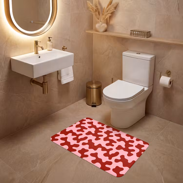 Modern - Abstract - Rood WCmat middel 1009 -sfeer3