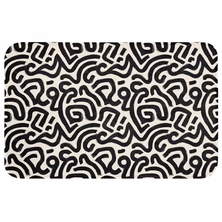 Modern - Abstract - Zwart WCmat middel 1009 -3d