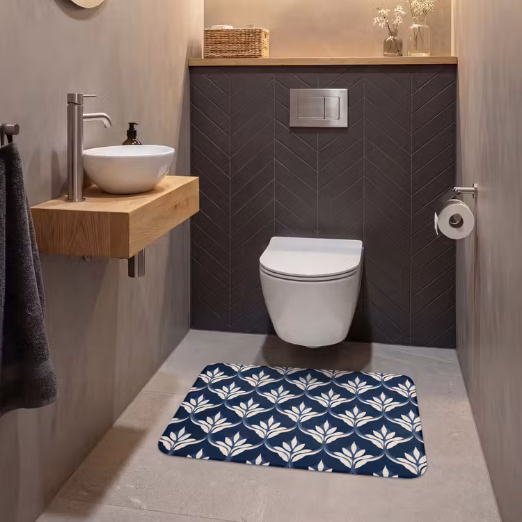 Modern - Ontwerp - Blauw WCmat middel 1009 -sfeer2