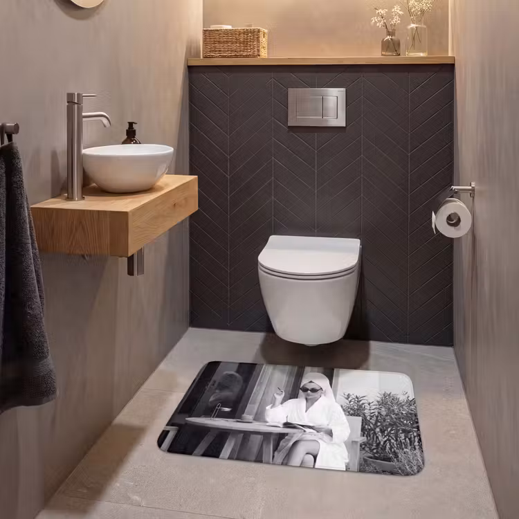 Modern - Vrouw - Zwart - Wit WCmat middel -sfeer2