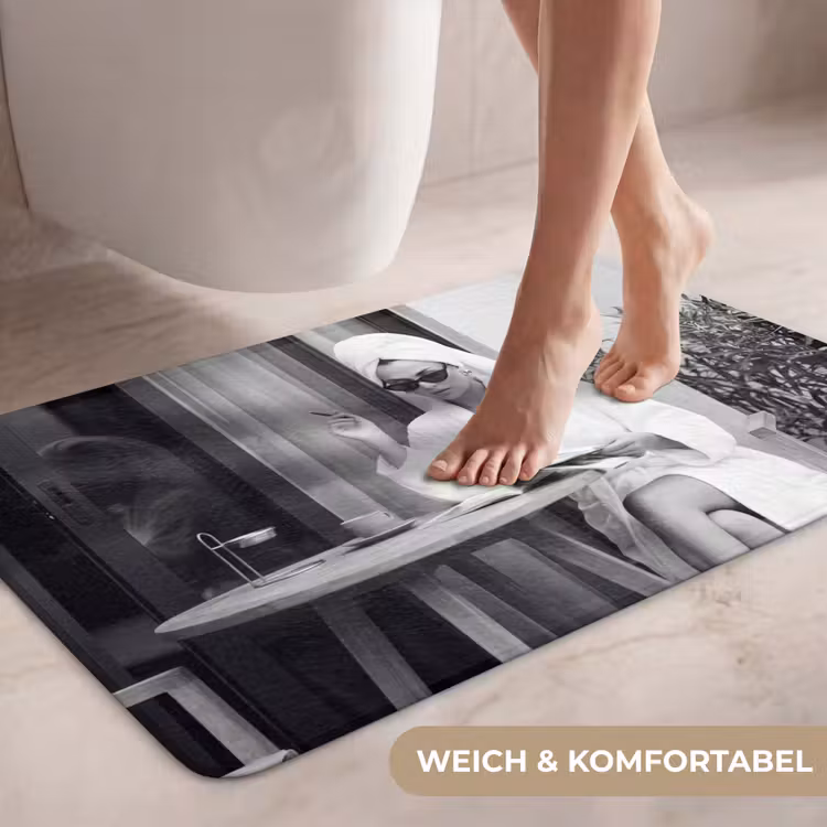 Modern - Vrouw - Zwart - Wit WCmat middel -USP_ZachtDE