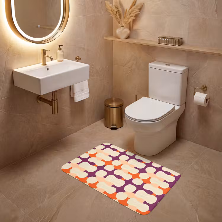 Modern - Patroon - Kleurrijk WCmat middel 1009 -sfeer3