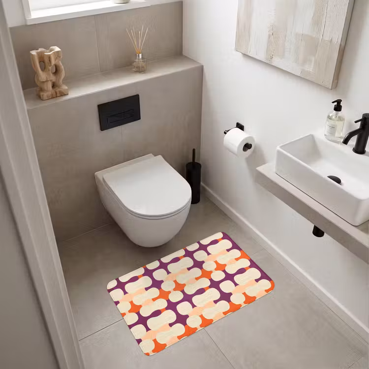 Modern - Patroon - Kleurrijk WCmat middel 1009 -sfeer1