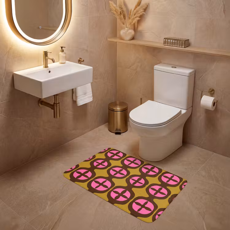 Modern - Patroon - Roze WCmat middel 1009 -sfeer3