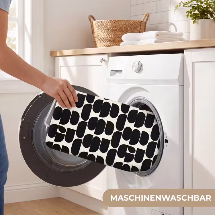 Modern - Patroon - Zwart WCmat middel 1009 -USP_WasbaarDE