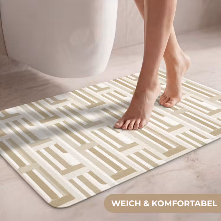 Modern - Geometrisch - Beige WCmat middel 1009 -USP_ZachtDE