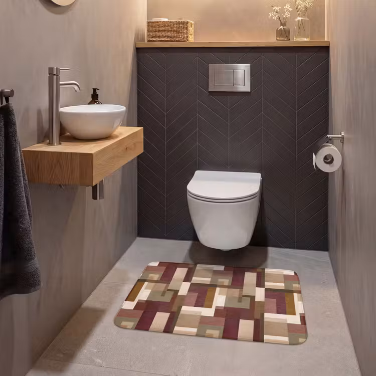 Modern - Geometrie - Kleurrijk WCmat middel 1009 -sfeer2