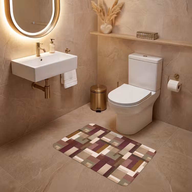 Modern - Geometrie - Kleurrijk WCmat middel 1009 -sfeer3