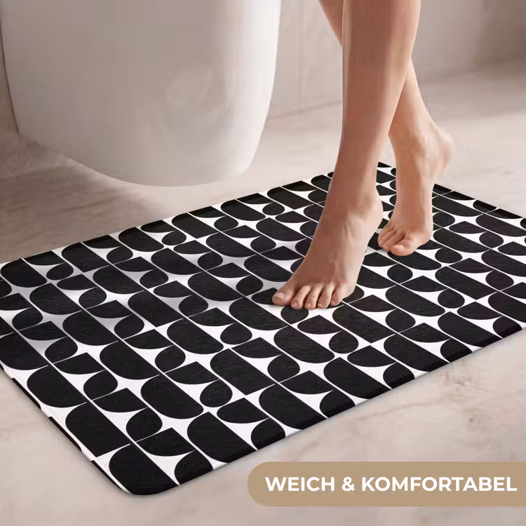Modern - Geometrisch - Zwart WCmat middel 1009 -USP_ZachtDE