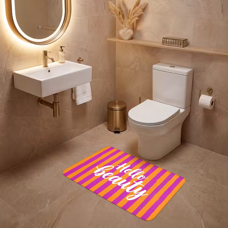 Modern - Hello - Oranje WCmat middel -sfeer3