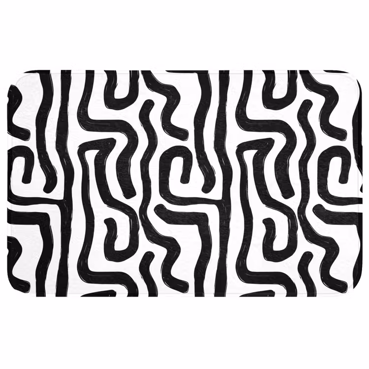 Modern - Lijnen - Zwart WCmat middel 1009 -3d