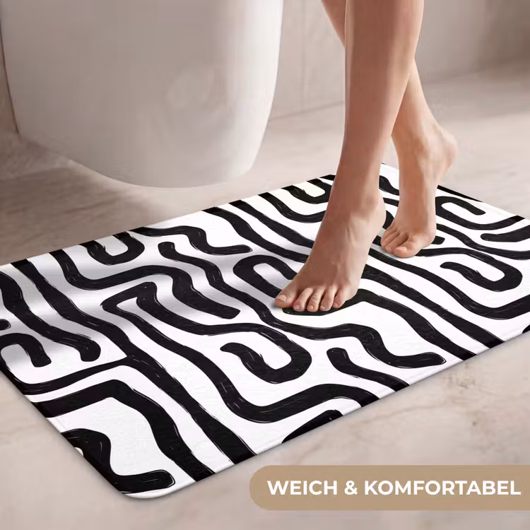 Modern - Lijnen - Zwart WCmat middel 1009 -USP_ZachtDE