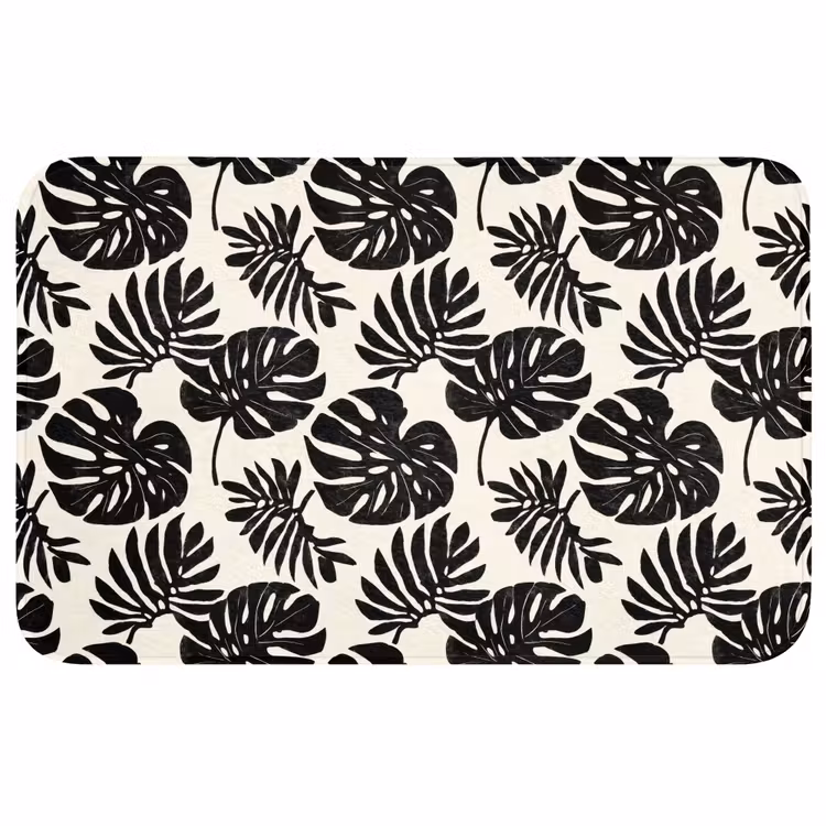 Modern - Monstera - Zwart WCmat middel 1009 -3d