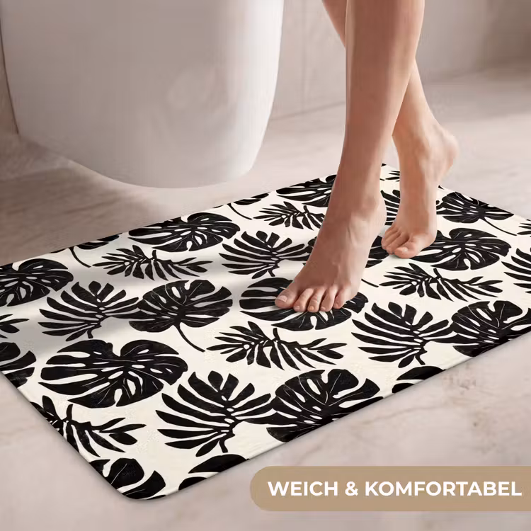 Modern - Monstera - Zwart WCmat middel 1009 -USP_ZachtDE