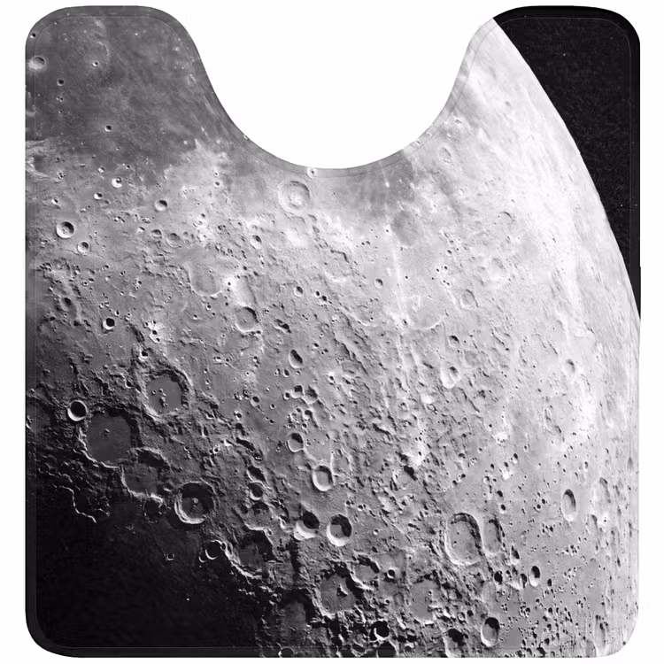 WC Vorleger - Mond – Krater – Weltraum - Maan - Kraters - Ruimte WCmat U-uitsnede middel