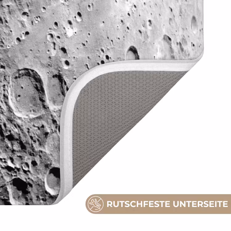 WC Vorleger - Mond – Krater – Weltraum - Maan - Kraters - Ruimte WCmat U-uitsnede middel