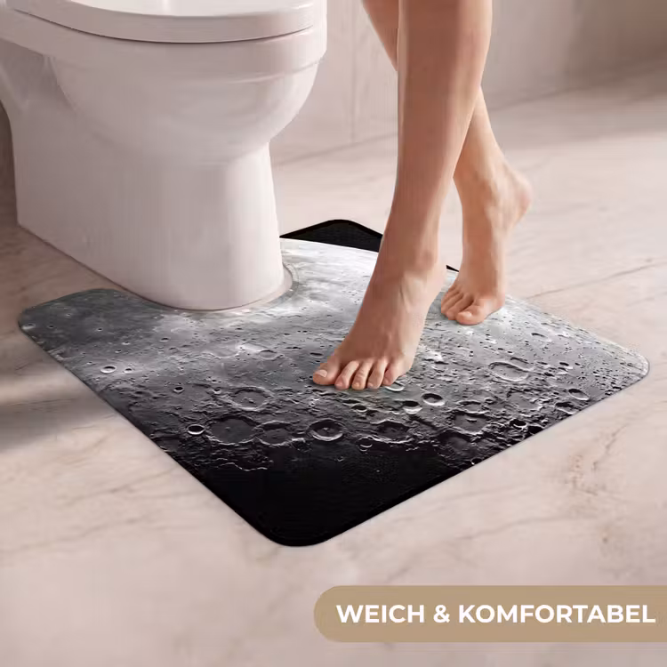WC Vorleger - Mond – Krater – Weltraum - Maan - Kraters - Ruimte WCmat U-uitsnede middel